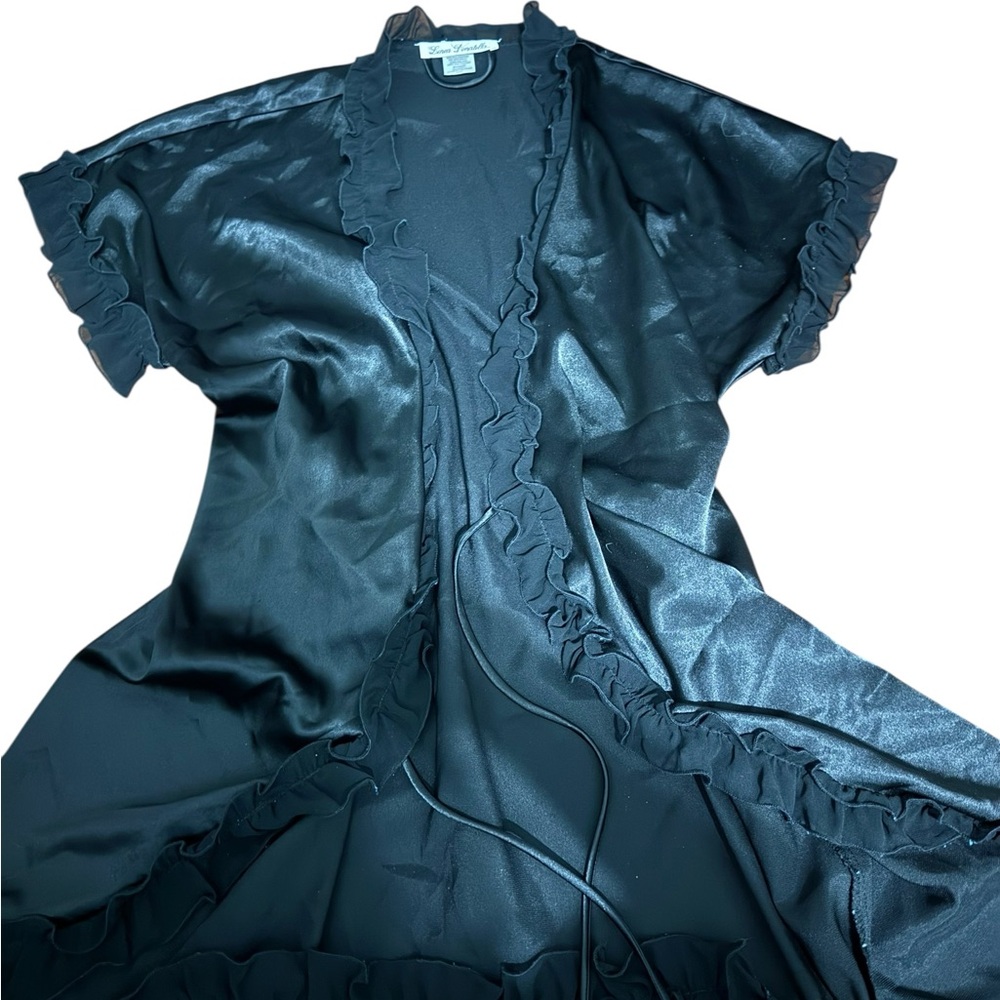 Elegant Black Satin Robe